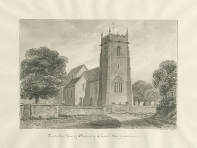 Bushbury Church: sepia-tegning av John Buckler