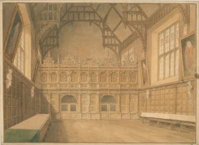 Cambridgeshire - Trinity College Hall - Innvendig utsikt av John Buckler