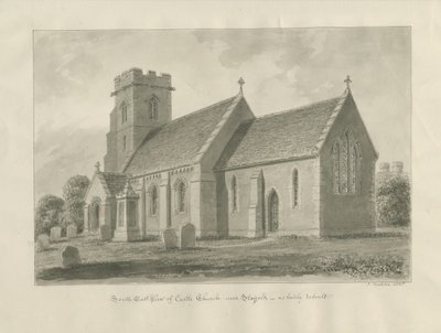 Slottskirken - Kirke: sepia tegning av John Buckler