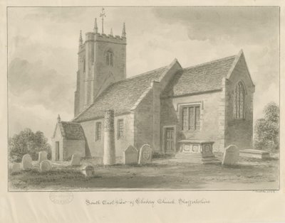 Chebsey Church: sepia-tegning av John Buckler