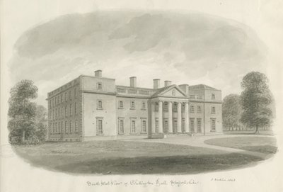 Chillington Hall: sepia-tegning av John Buckler