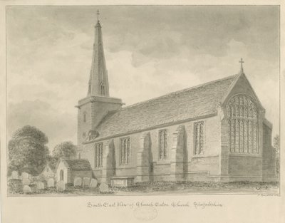 Church Eaton Church: sepia-tegning av John Buckler