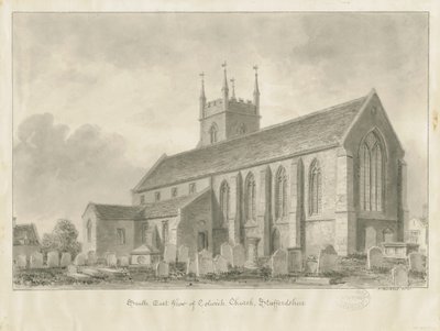 Colwich Church: sepia-tegning, 1841 av John Buckler