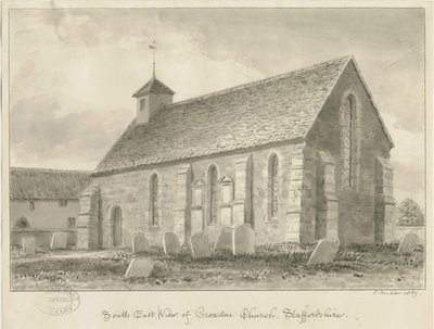 Croxden - Gjestekapell: sepia-tegning av John Buckler