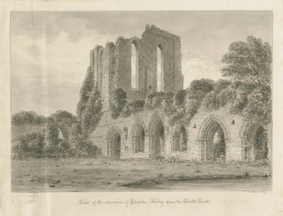Croxden Abbey: sepia-tegning av John Buckler