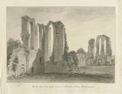 Croxden Abbey: sepia-tegning av John Buckler