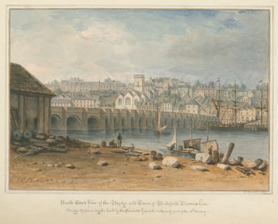 Devonshire - Bideford - Bridge and Town, 1827 av John Buckler