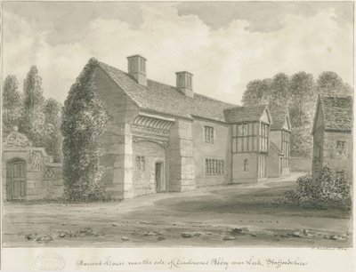 Dieulacres Abbey - Ancient House: sepia-tegning av John Buckler