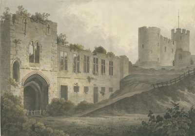 Dudley Castle - The Keep: akvarellmaleri, og [c 1820] av John Buckler