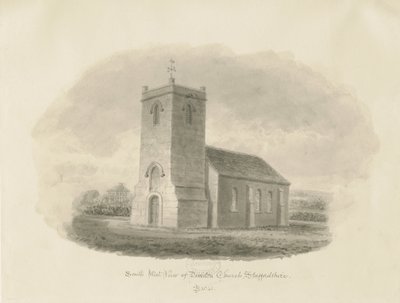 Dunston Church: sepia-tegning av John Buckler