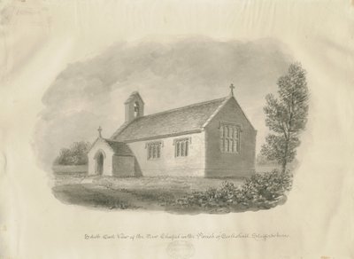 Eccleshall - Cotes Heath Chapel: sepia-tegning, nd [c 1843] (tegning) av John Buckler