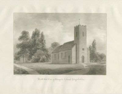 Edingale kirke: sepia tegning av John Buckler