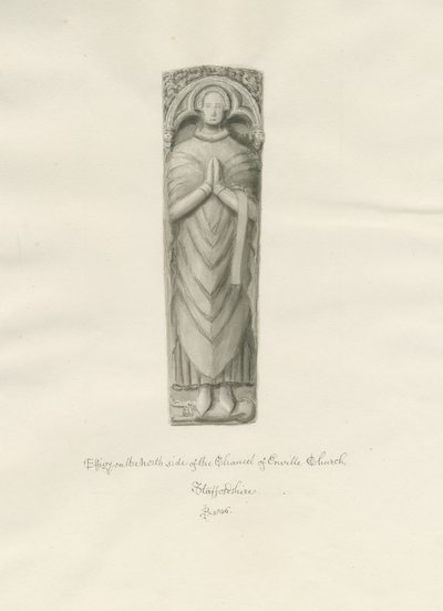 Enville Church - Effigy: sepia-tegning av John Buckler