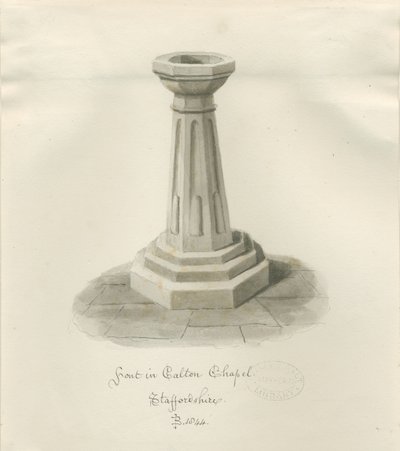 Font i Calton Chapel - Nå 