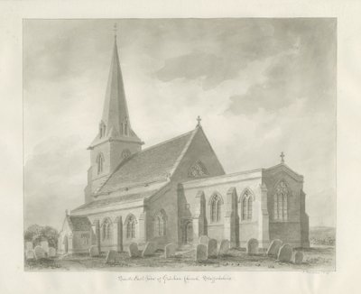 Grindon Church: sepia-tegning av John Buckler