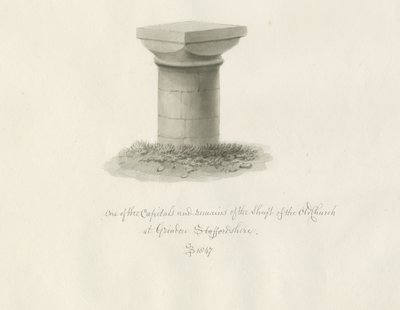 Grindon Church: sepia-tegning av John Buckler