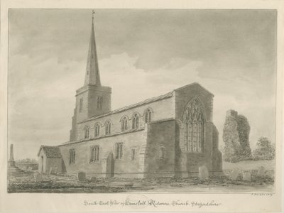 Hamstall Ridware Church: sepia-tegning av John Buckler