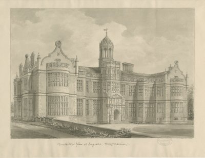 Ingestre Hall: sepia tegning av John Buckler