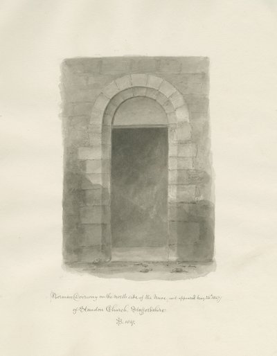 Interiør i Standon Church: sepia-tegning, 24. mai 1847 (tegning) av John Buckler