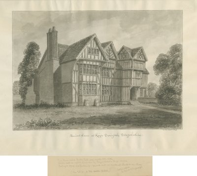 Kingswinford - Bradley Hall: sepia-tegning av John Buckler