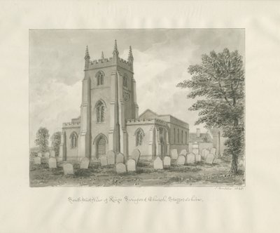 Kingswinford Church: sepia-tegning av John Buckler