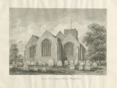 Kinver kirke: sepia tegning av John Buckler