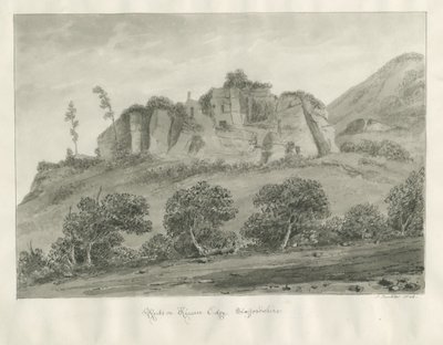 Kinver Edge: sepia-tegning av John Buckler