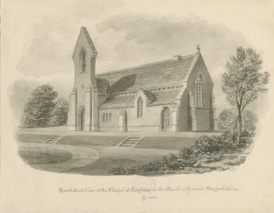 Knightley Chapel: sepia-tegning av John Buckler