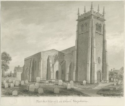 Purre kirke: sepia tegning av John Buckler