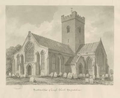 Leigh Church: sepia-tegning av John Buckler