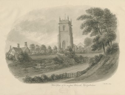 Longdon Church: sepia-tegning av John Buckler
