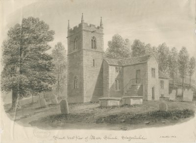 Maer kirke: sepia vask tegning av John Buckler