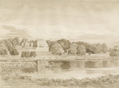 Patshull House: sepia vasketegning, 26. august 1820 av John Buckler