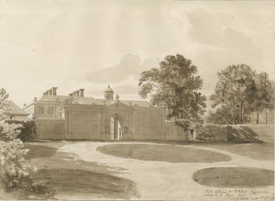 Patshull House: sepia vask tegning, nd [1820] av John Buckler