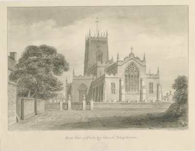 Penkridge Church: sepia-tegning av John Buckler