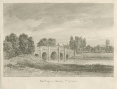 Penkridge Town - [Bull] Bridge: sepia-tegning av John Buckler