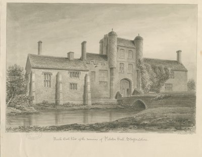 Pillaton Hall: sepia tegning av John Buckler