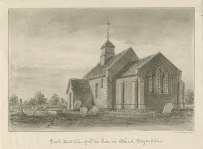 Pipe Ridware Church: sepia-tegning av John Buckler