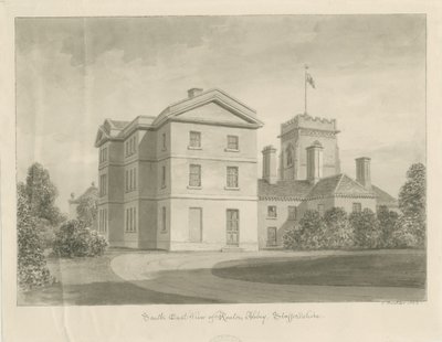 Ranton Abbey [Priory]: sepia-tegning, 1842 av John Buckler