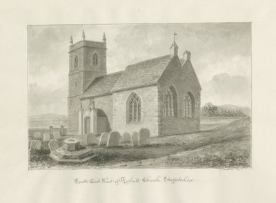 Rushall Church: sepia-tegning, 1845 av John Buckler