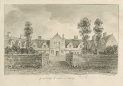Stafford - Almuhus: sepia-tegning av John Buckler
