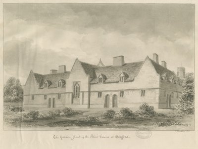Stafford - Alms Houses: sepia-tegning, 1841 av John Buckler