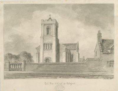 Stafford - Christ Church: sepia-tegning, 1840 av John Buckler