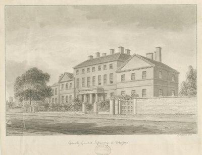 Stafford - County General Infirmary: sepia-tegning av John Buckler