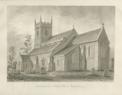 Standon kirke: sepia-tegning av John Buckler
