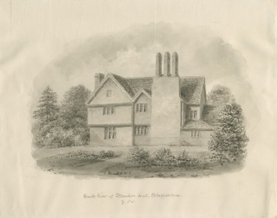 Standon Hall: sepia-tegning av John Buckler