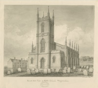 Stoke-upon-Trent Church [Ny]: sepia-tegning av John Buckler