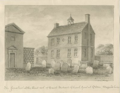 Stein - Friskole: sepia-tegning av John Buckler