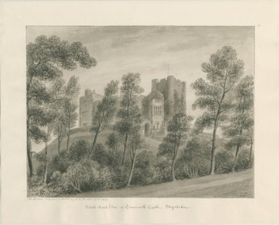 Tamworth Castle: sepia-tegning, april 1849 (tegning) av John Buckler