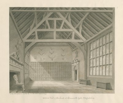 Tamworth Castle: sepia-tegning, april 1849 (tegning) av John Buckler